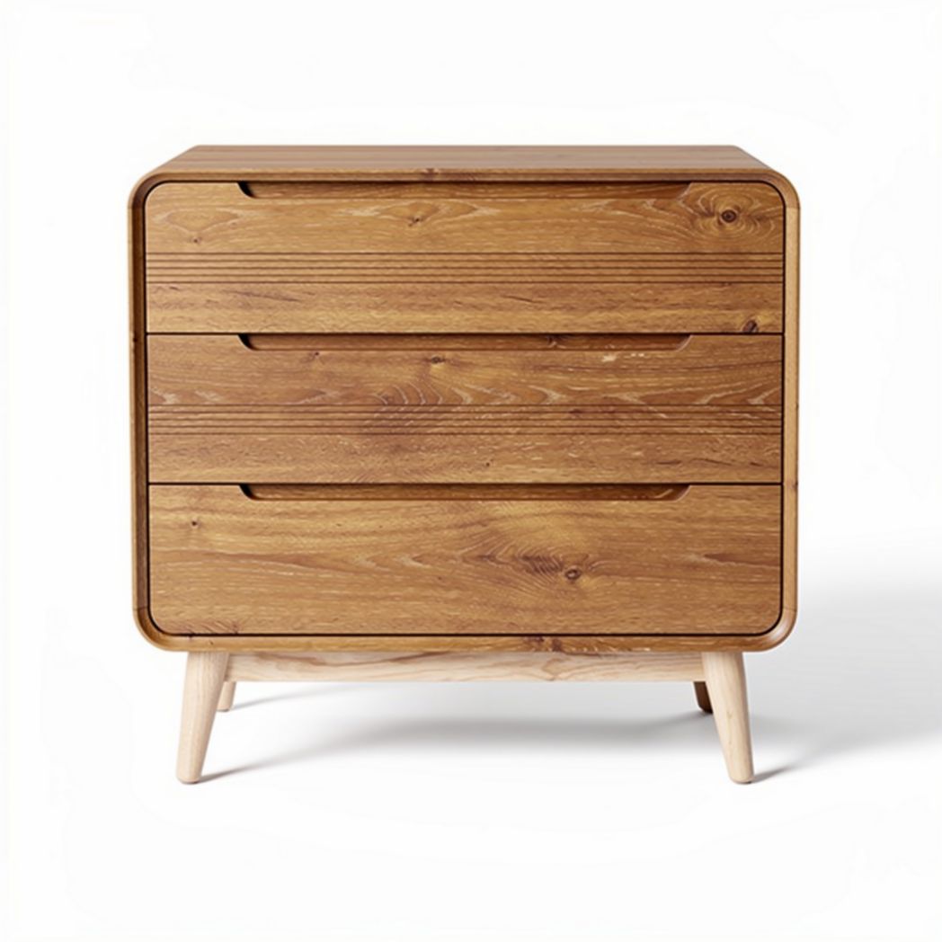 Houten ladekast met drie lades en een afmeting van 60 x 40 x 75cm